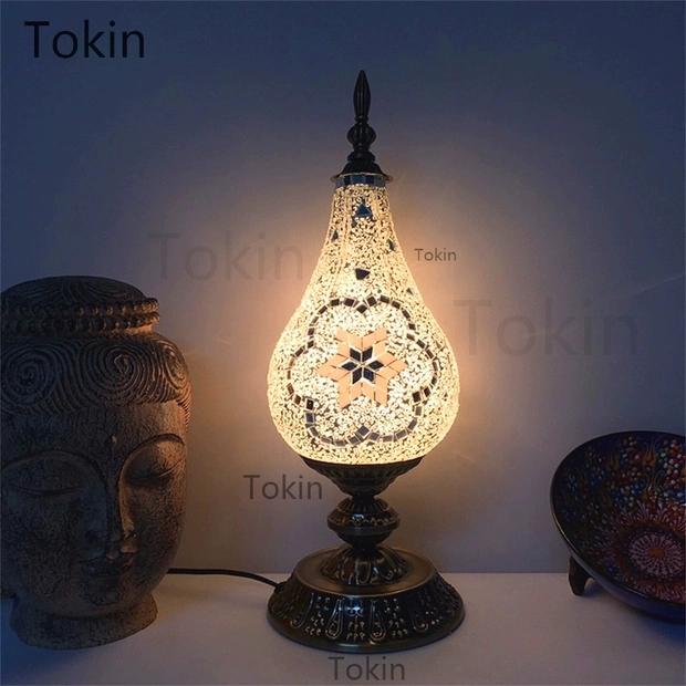 Turkish Mosaic Table Lamp Mediterranean Retro Stained Glass Industrial Table Lamp (WH-VTB-18)