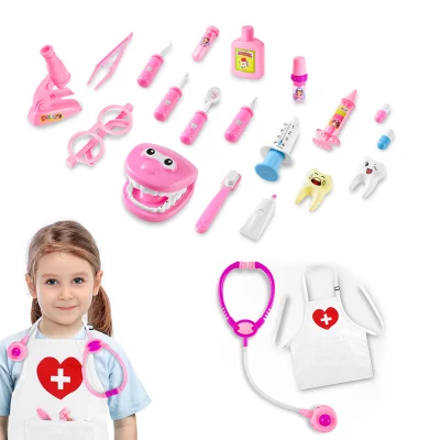 Educativo Giochi di finzione Kit medico Dottore Gioco di ruolo Costume Fai da te Dottore Dentista Kit Giocattoli Costume da dottore Stetoscopio Kit medico Gioco di ruolo Set di giocattoli